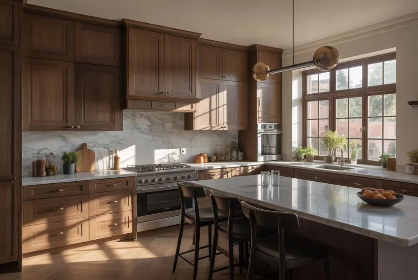 Pairing Dark Oak Kitchen Cabinets with Countertops