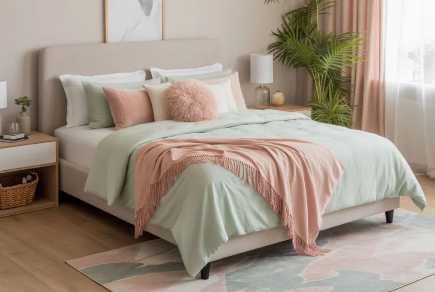 Pastel Bedding and Textiles