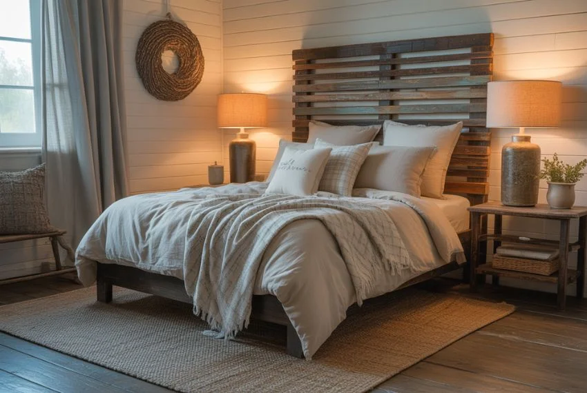 Rustic Slatted Headboard Ideas