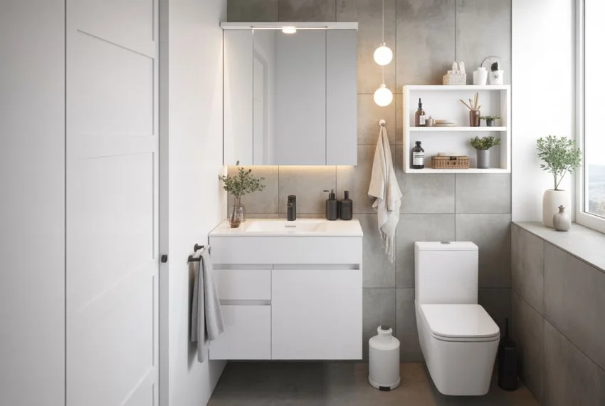 Space-Saving White Vanities for Small Bathrooms