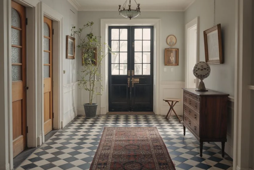 Stone or Checkered Flooring for Timeless Appeal