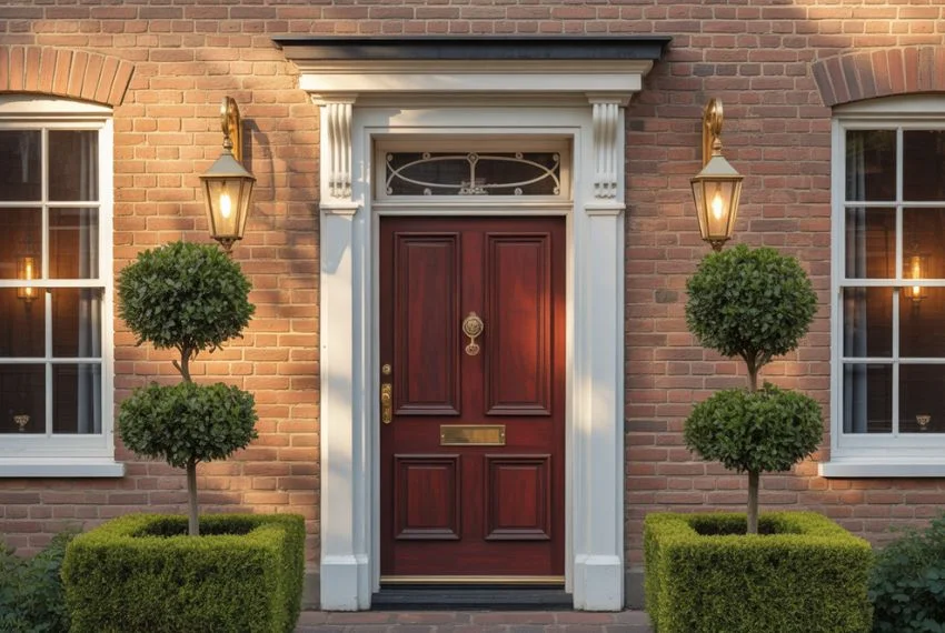 Traditional Dark Red Front Door Ideas