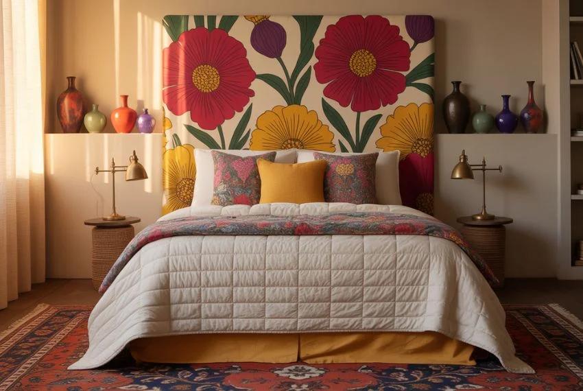 Whimsical and Colourful Floral Headboards