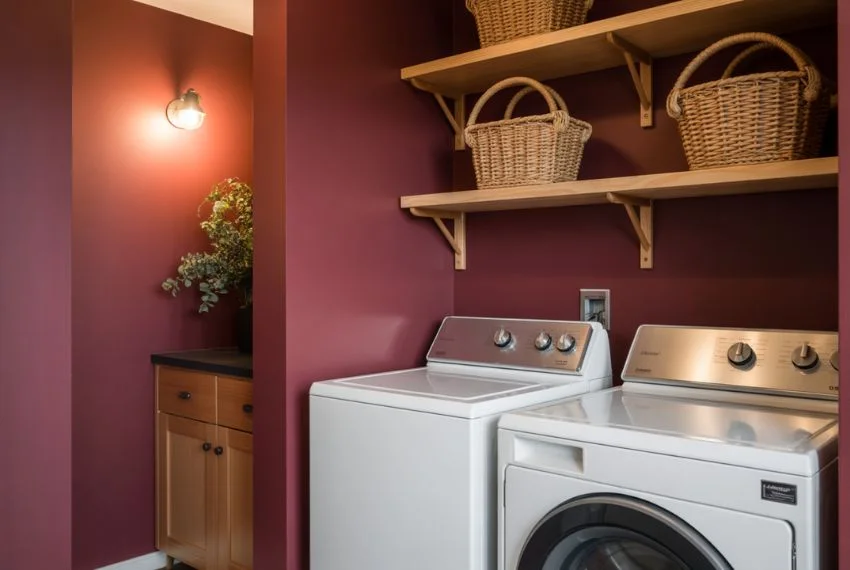 Why Burgundy Works So Well in Laundry Rooms