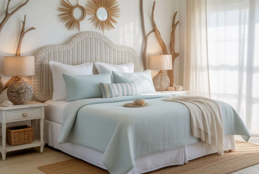Wicker Headboards for Coastal Vibes
