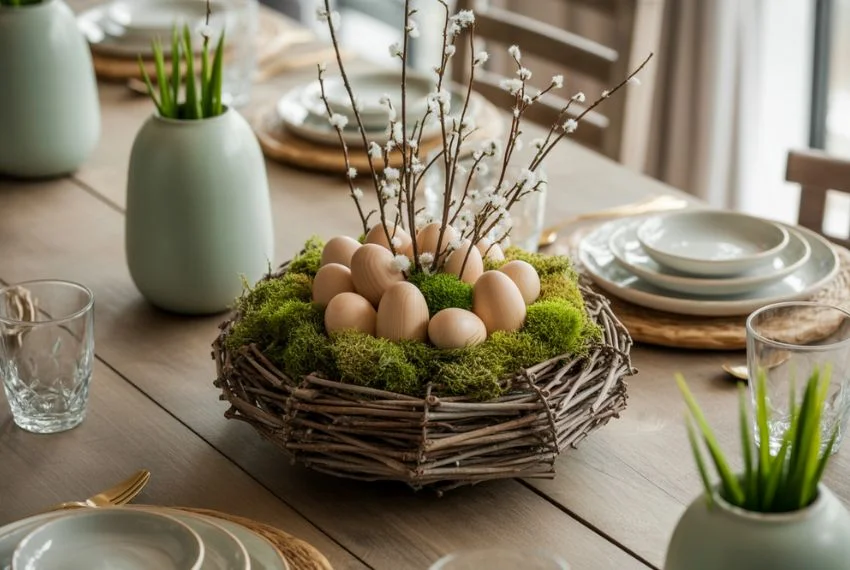 Wooden Nest Centerpieces