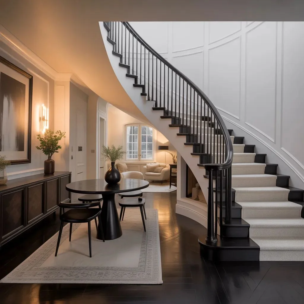 Black Wood and Metal Contrast Stair