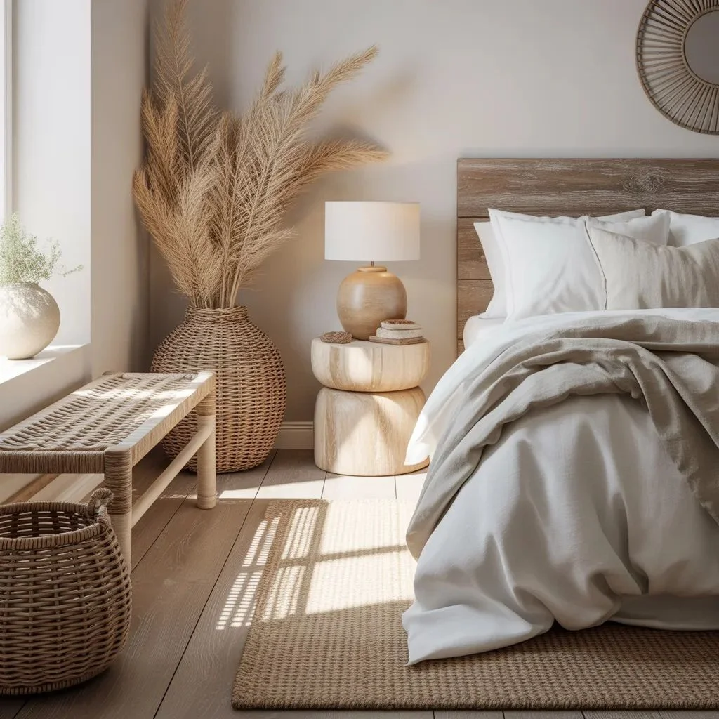 Bring in natural texture around the bedding