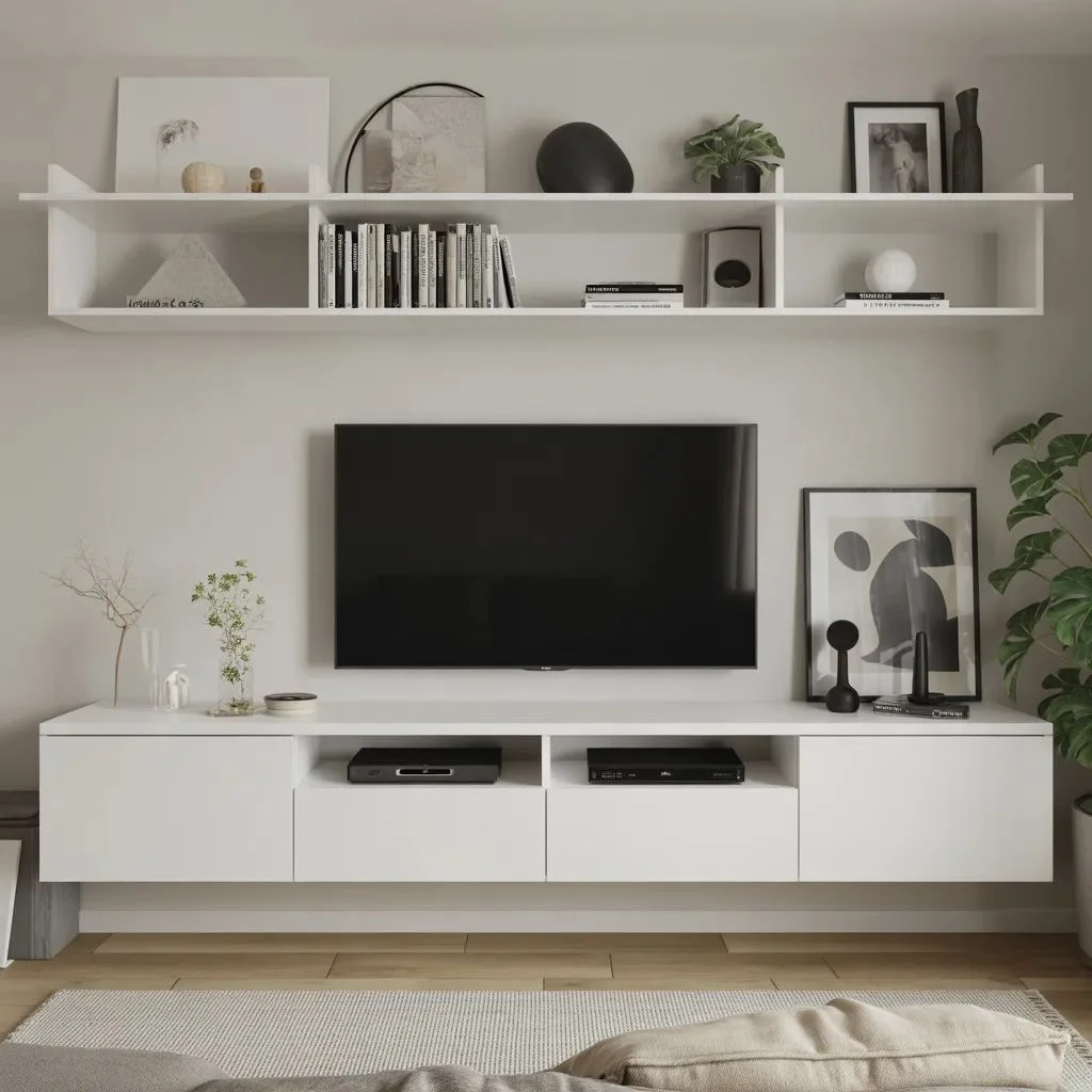 Build a lighter living room media wall