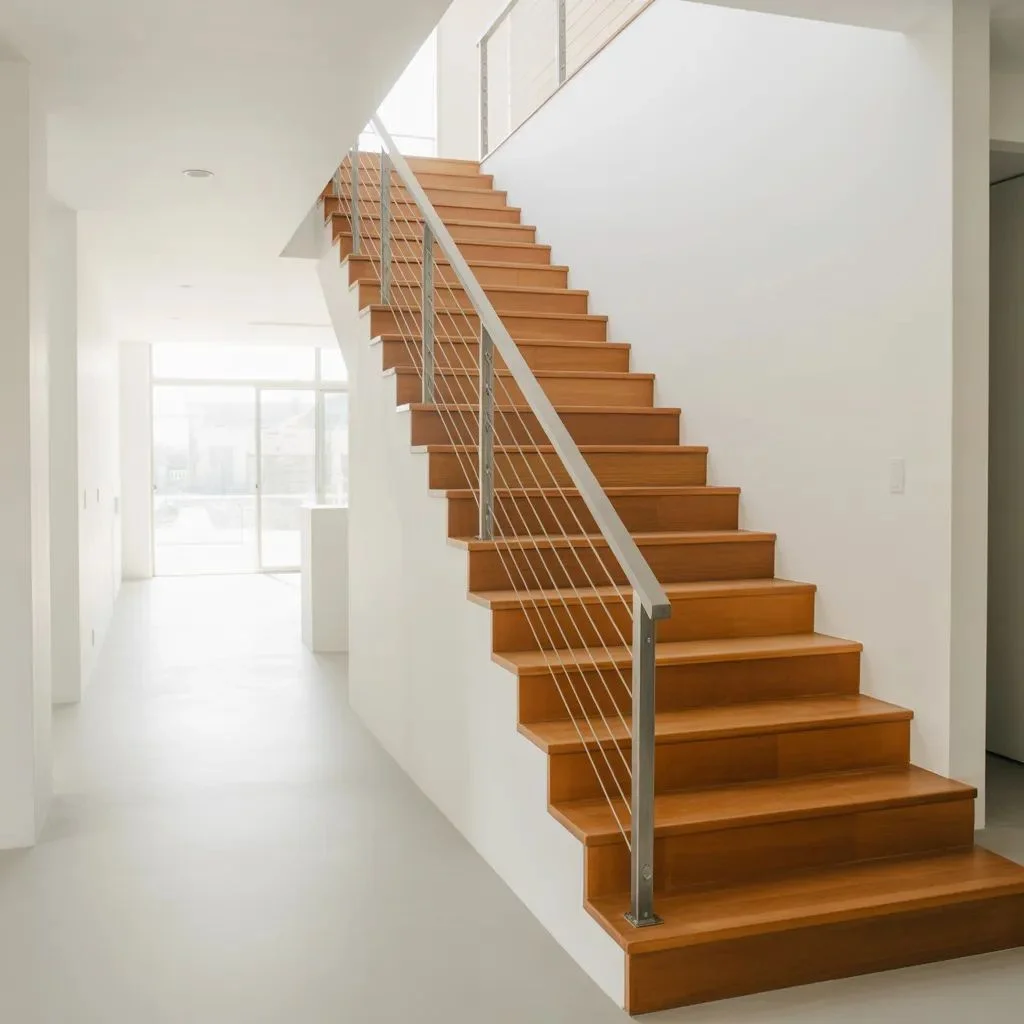 Cable and open line railings for a lighter modern edge