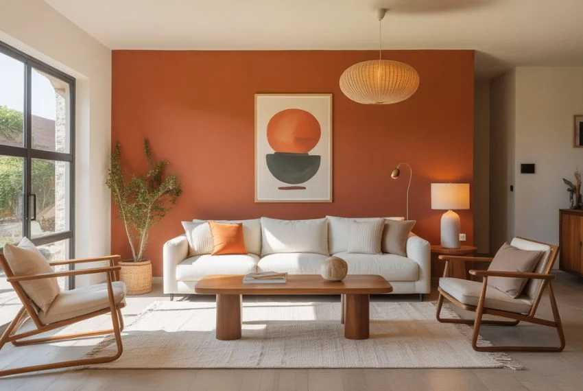 Create a Feature Wall With Burnt Orange Paint