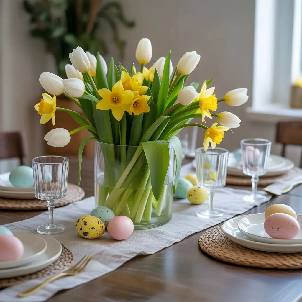 Create a Tulip and Daffodil Centerpiece for the Dining Table