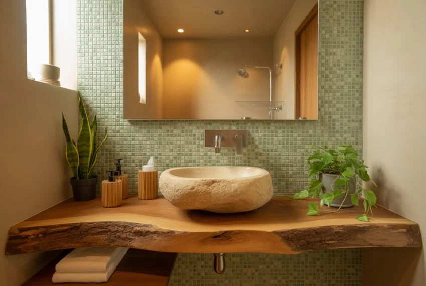 Creating a Nature-Inspired Bathroom Atmosphere
