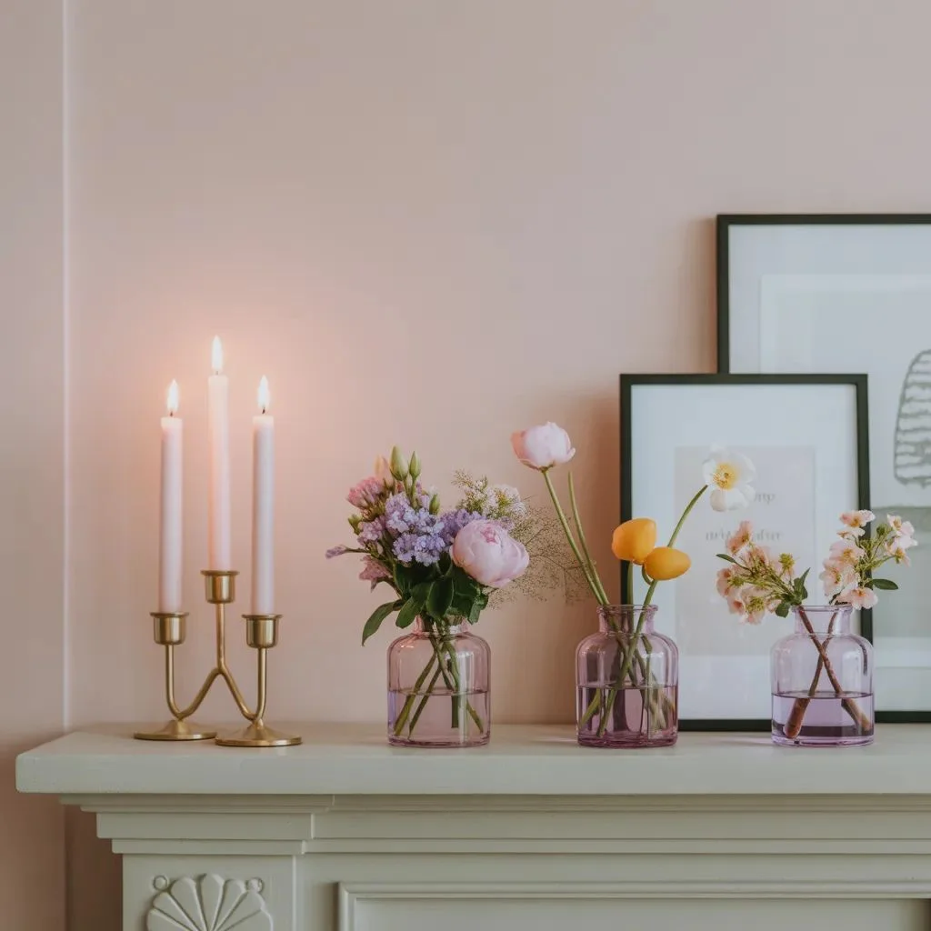 Decorate Mantels Shelves and Side Tables with Small Floral Moment