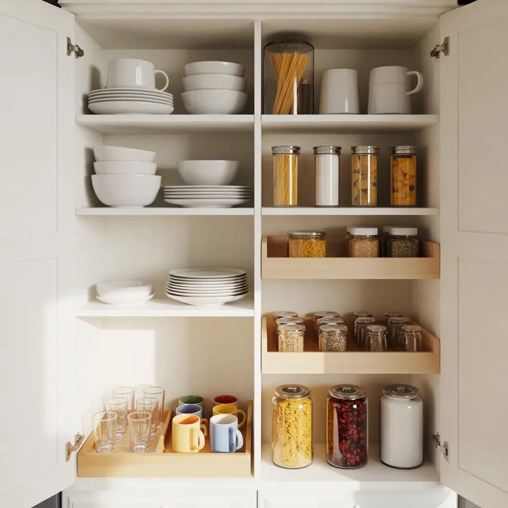 Double the space inside your cabinets