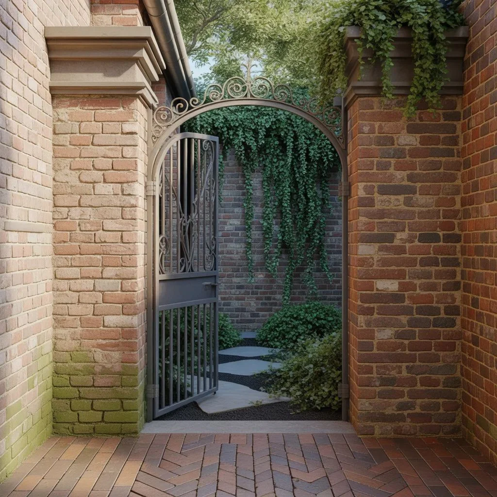 Enclose the space with brick walls and hidden entries