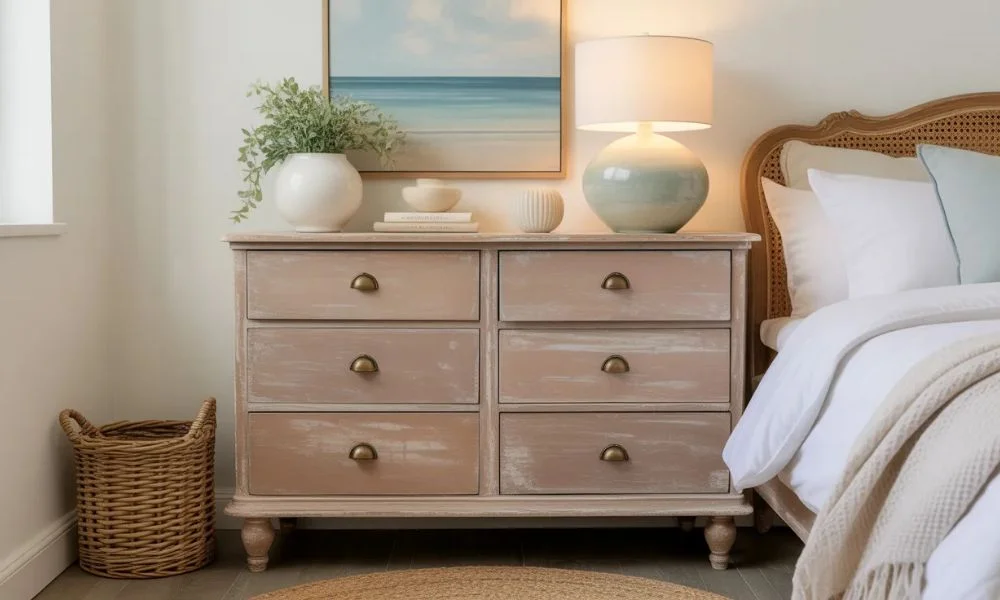 Give an old dresser a fresh coastal update