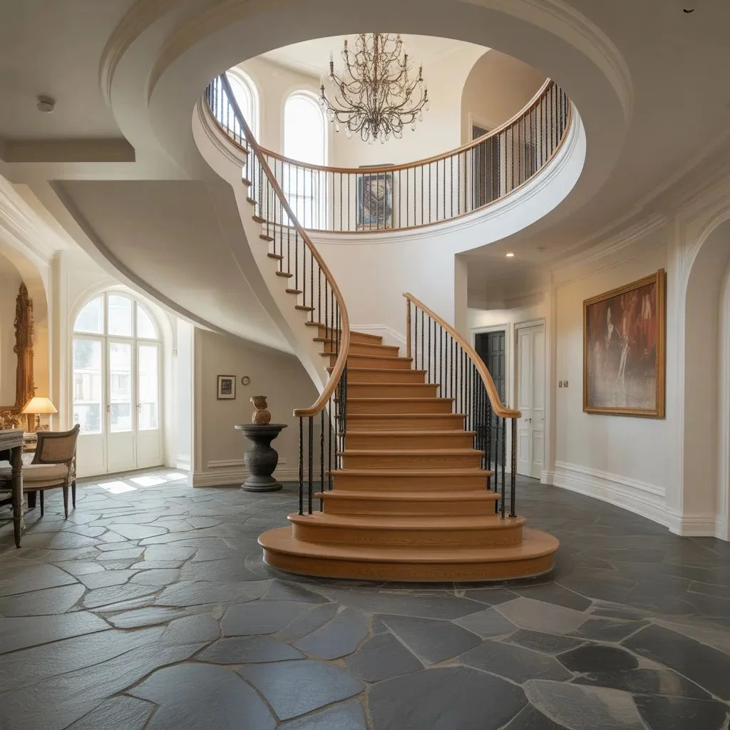 Grand Sweeping Entry Staircase