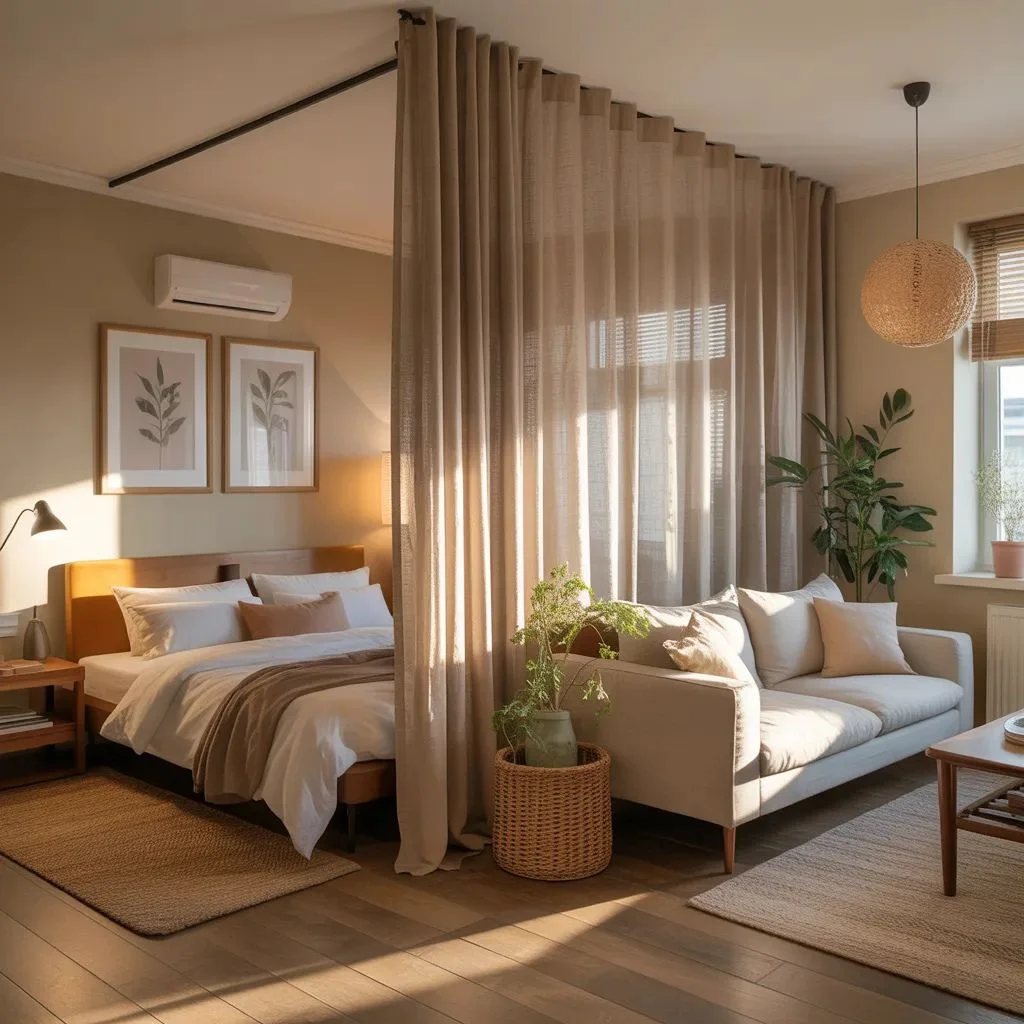 Hang Curtains for the Easiest Flexible Divider