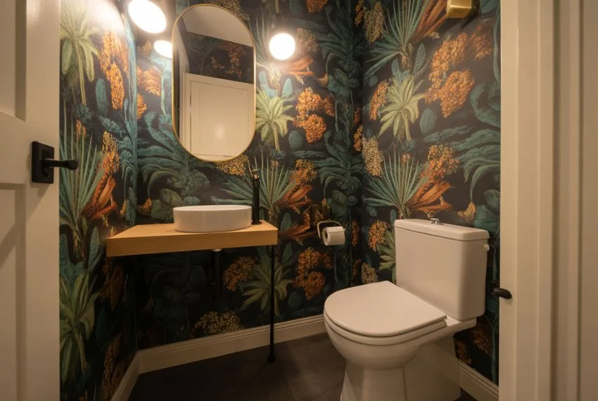 Introduce Bold Wallpaper or Statement Tiles