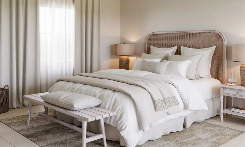 Keep bedrooms soft, cool, and restful