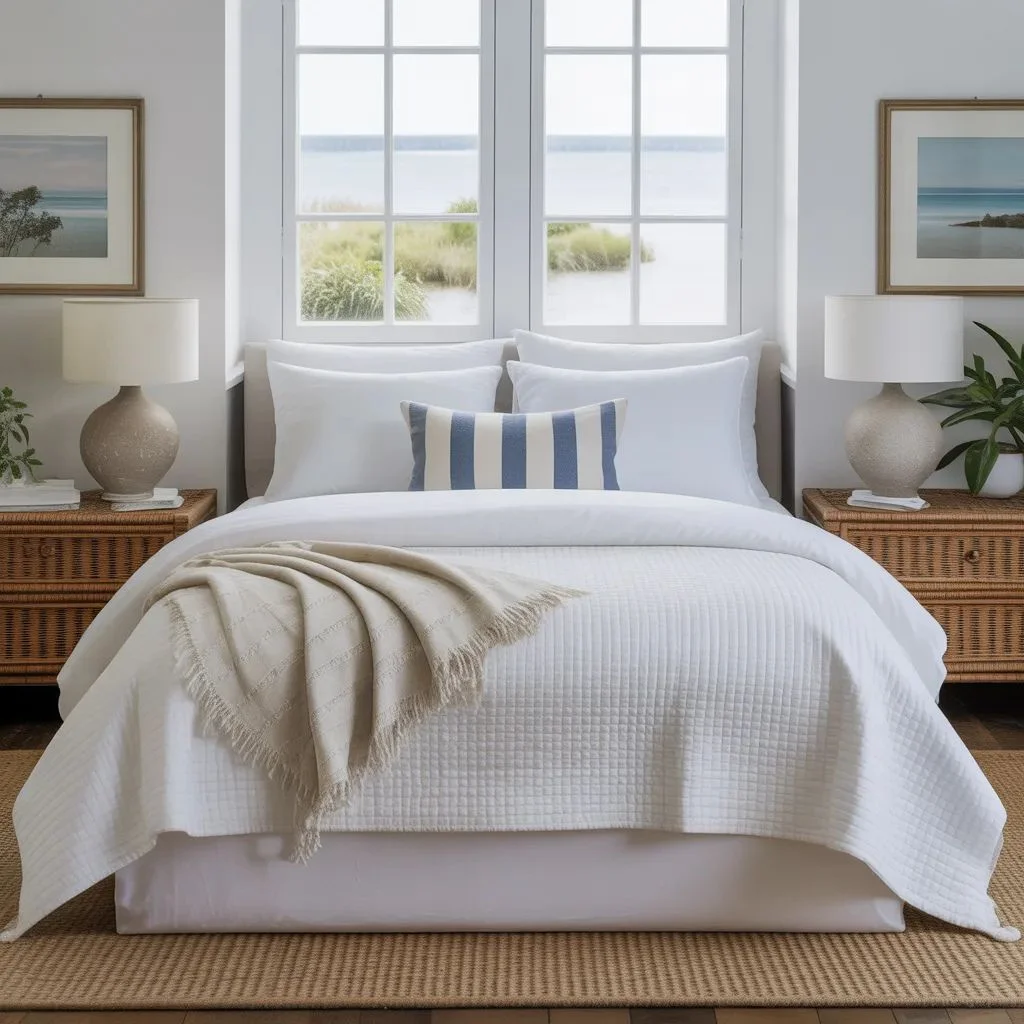 Layer your bed so it looks plush but never bulky