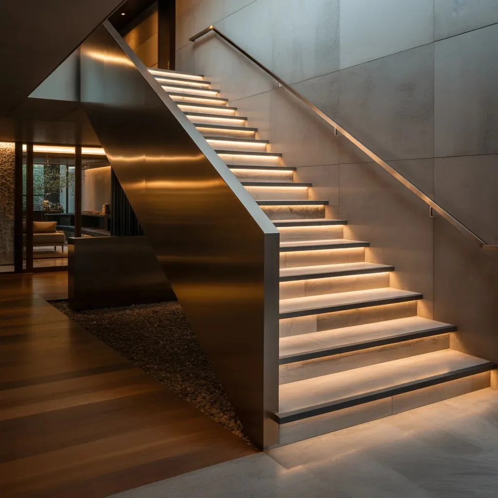 Lighting and finish details that make the railing feel complete