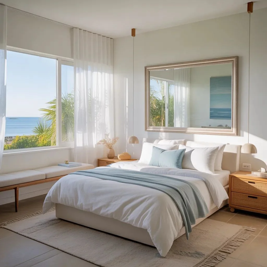 Make a small bedroom feel bigger with lighter bedding choices