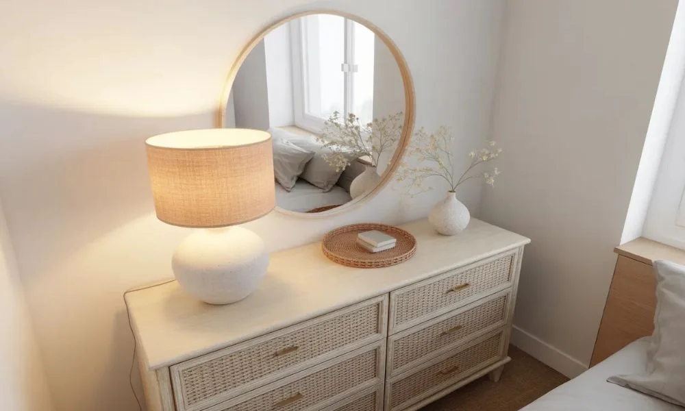 Make a small dresser feel airy