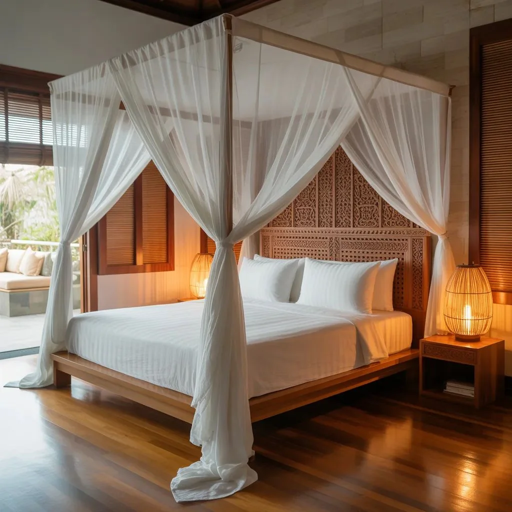 Make the bedroom feel cooler, softer and slower