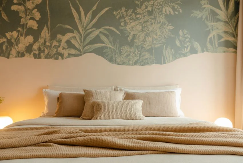 Pair Bold Wallpaper with Calm Neutral Paint