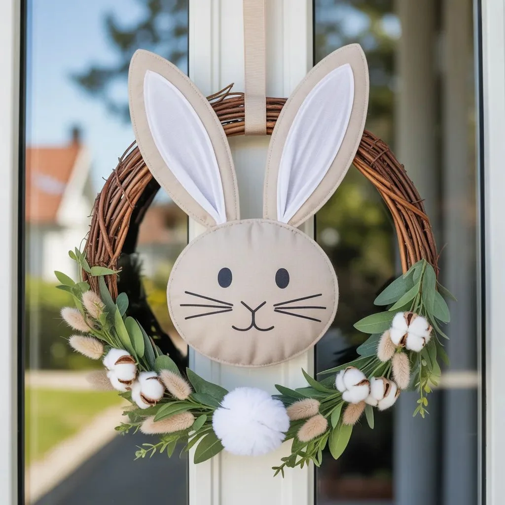 Playful Bunny-Inspired Modern Wreath
