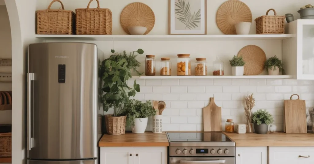 Practical Above Fridge Decor for Extra Storage and Style