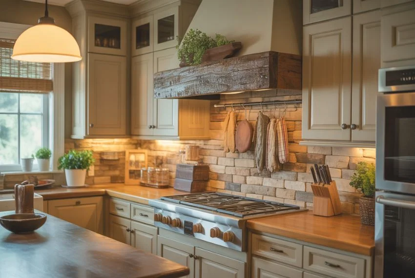 Rustic Beam Vent Hood Cover