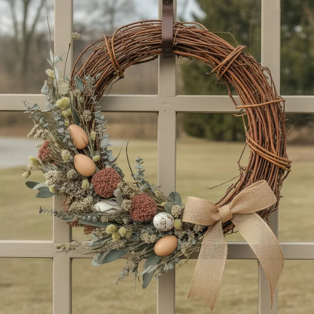 Rustic Modern Wreath with Natural Textures