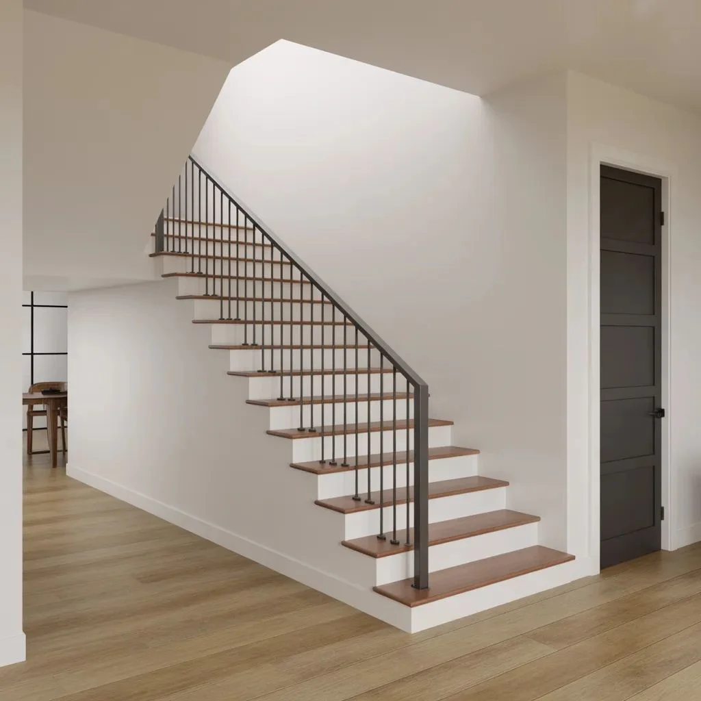 Slim black metal for clean architectural lines