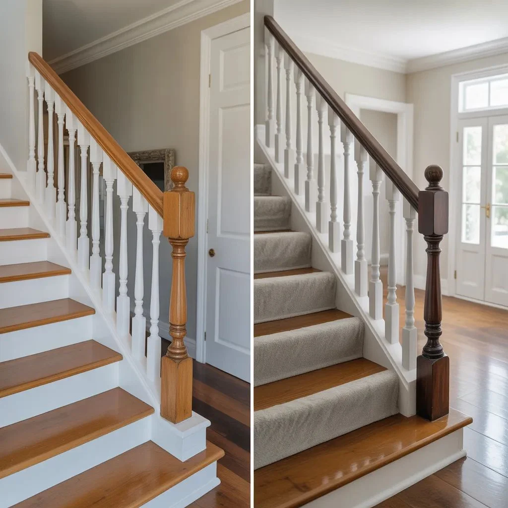 Start With the Railing Parts That Visually Date the Space