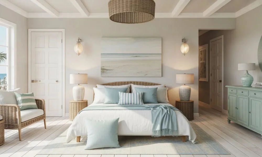 Start with colours that look like the shore