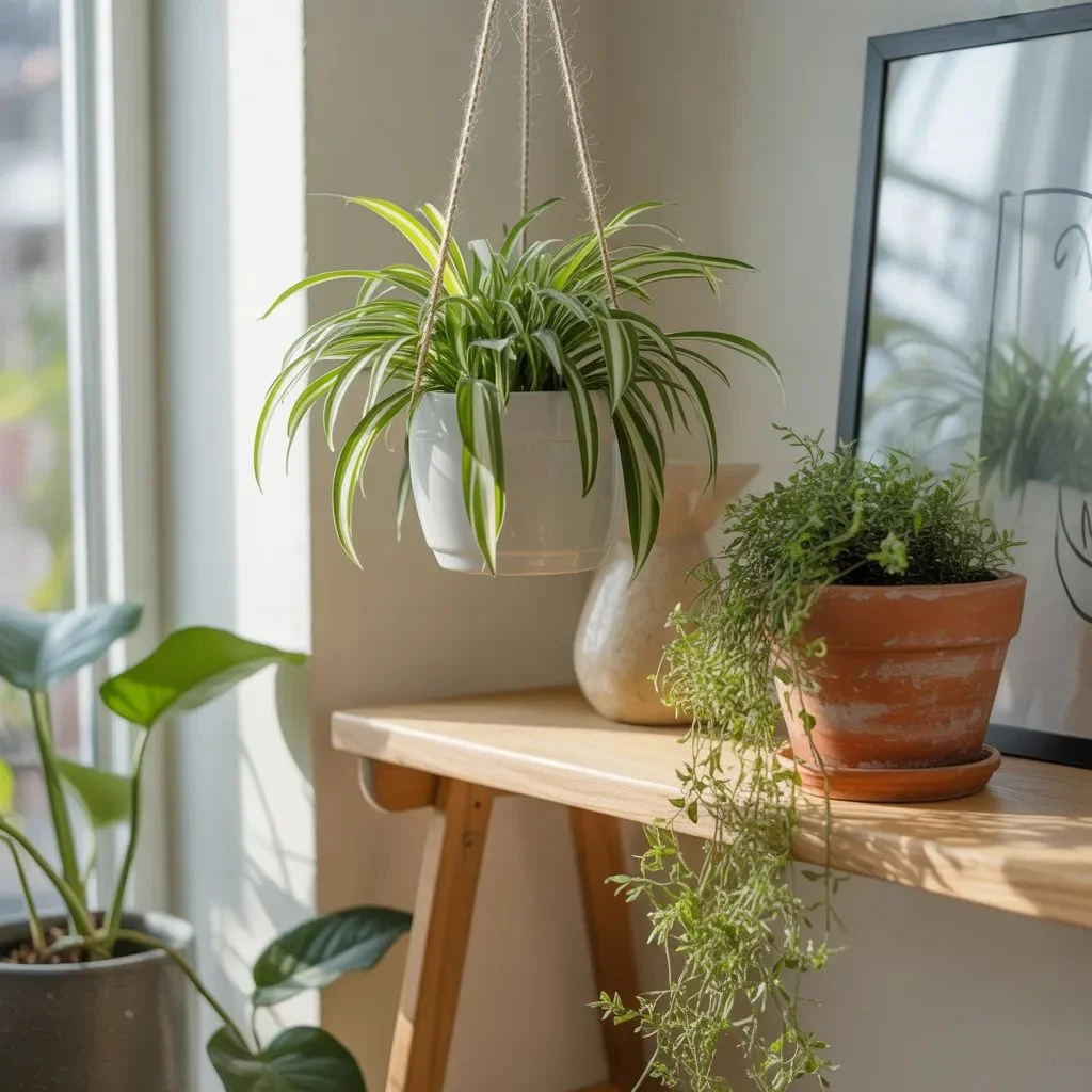 The easiest starters Spider Plant and Pothos