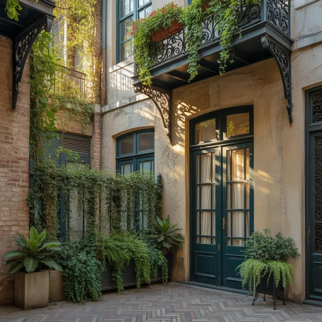 The signature look of a historic Southern courtyard