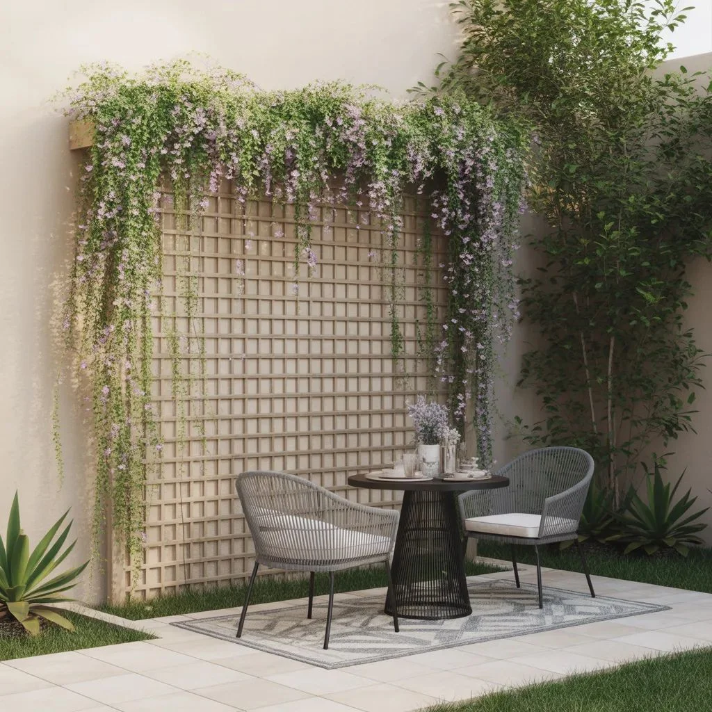 Use a Freestanding Panel to Soften a Patio