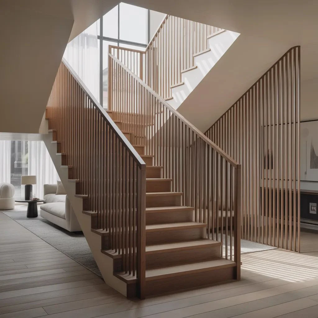 Vertical slat and panel railings for a custom designer look