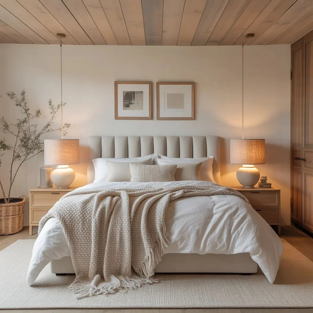 Wood plank ceilings for natural warmth