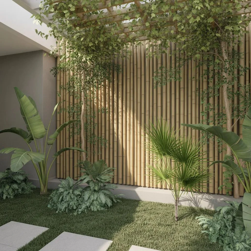 Bamboo Trellis Screen for a Natural, Tropical Feel