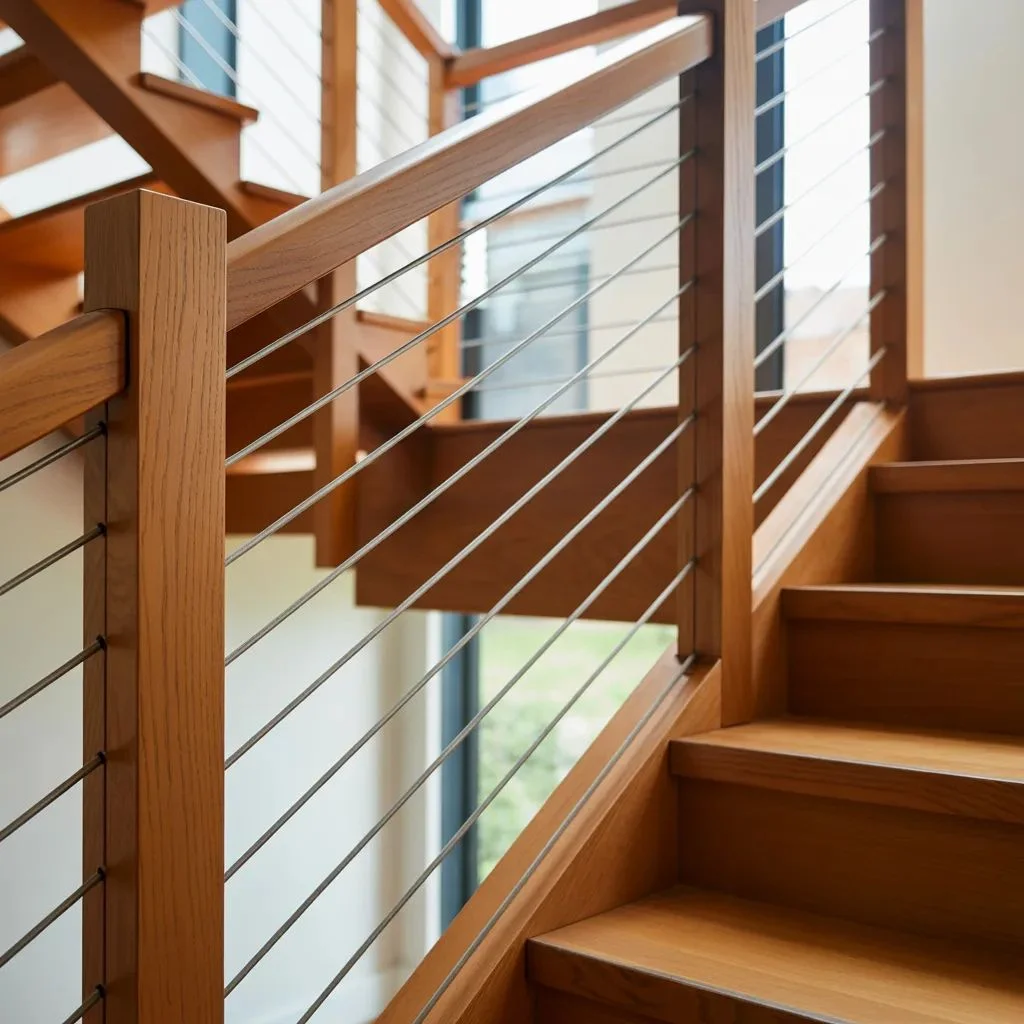 Cable Railings with Wooden Frames