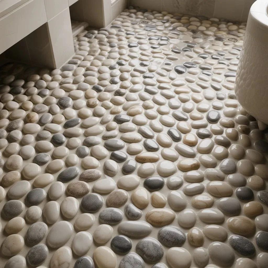 Classic River Rock Pebble Floor