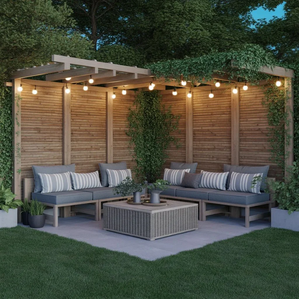 Corner Trellis to Create a Cozy Outdoor Room