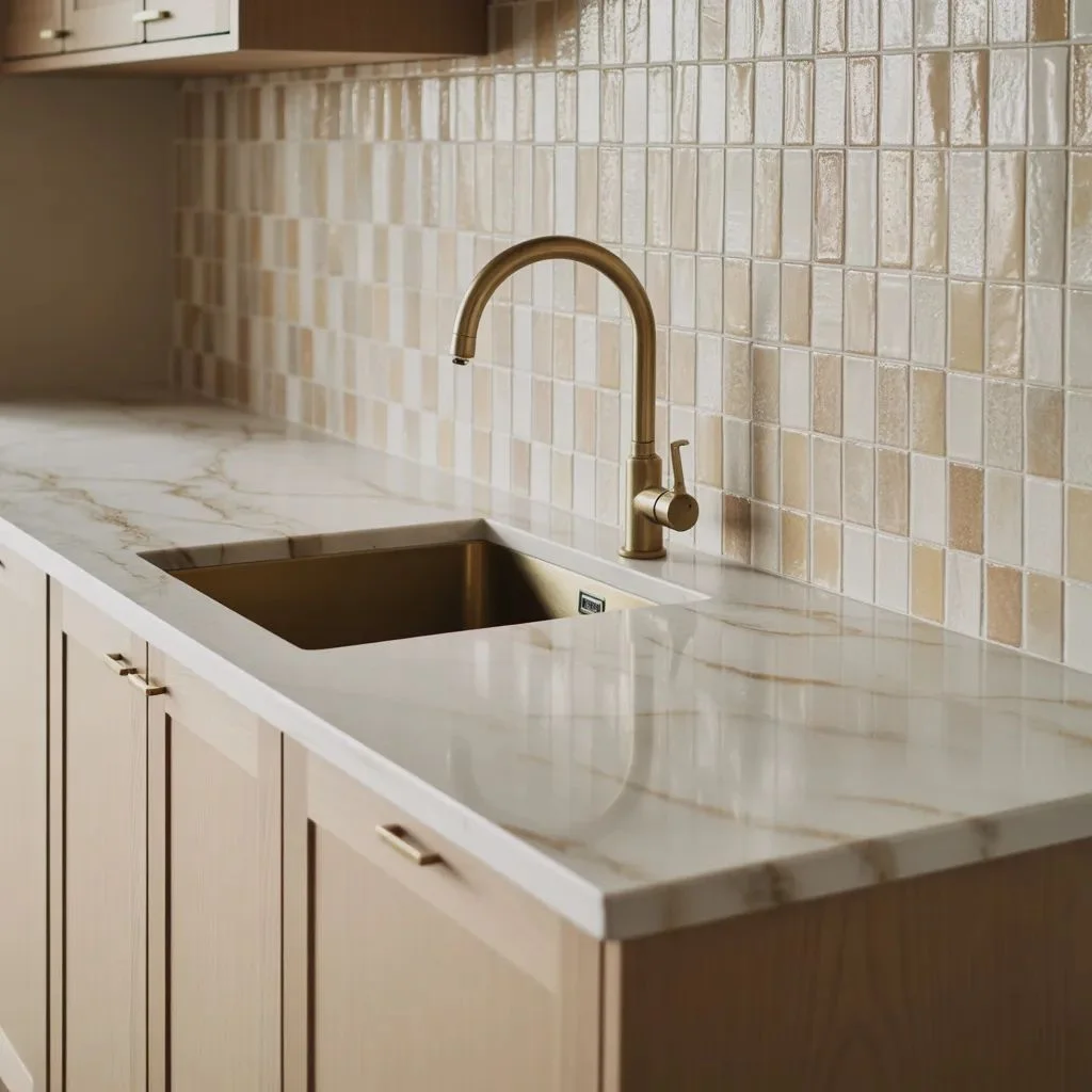 Countertops and Backsplashes That Anchor the Space