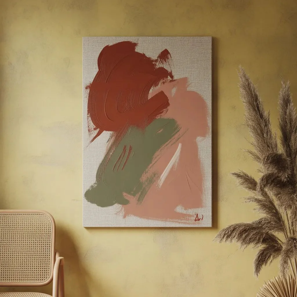 Earth-Toned Abstracts in Terracotta, Olive, and Clay