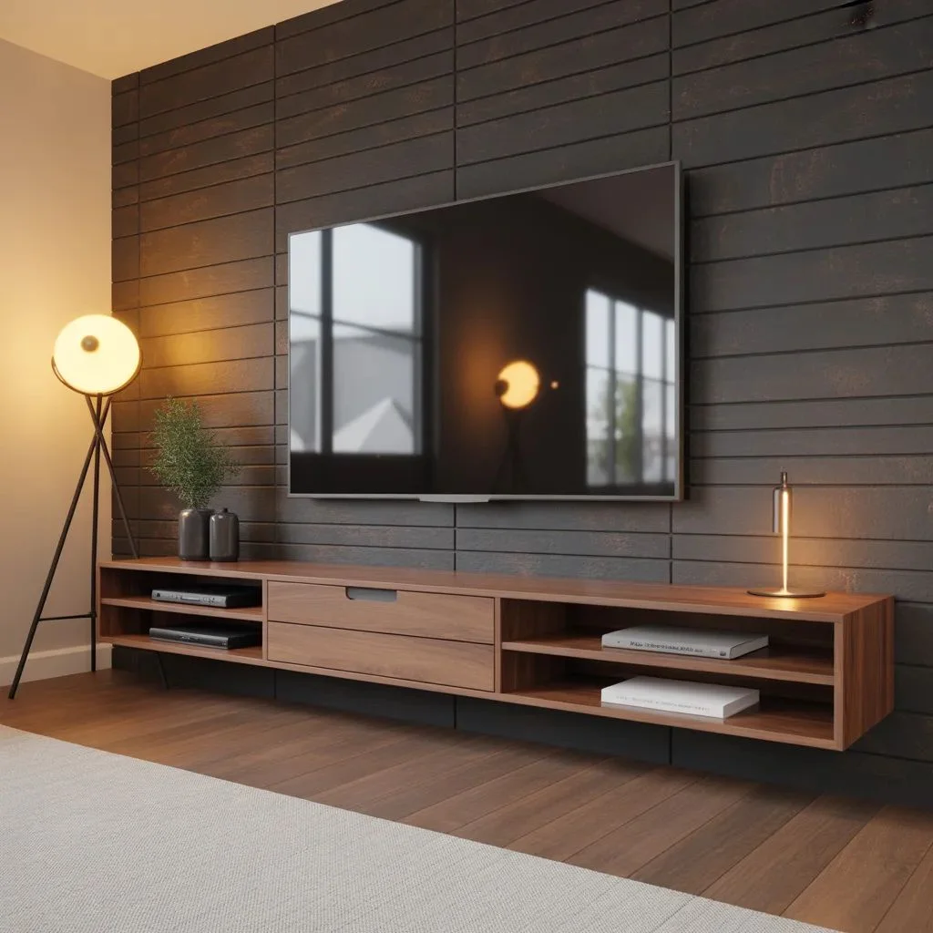 Floating Media Consoles for a Clean, Modern Look